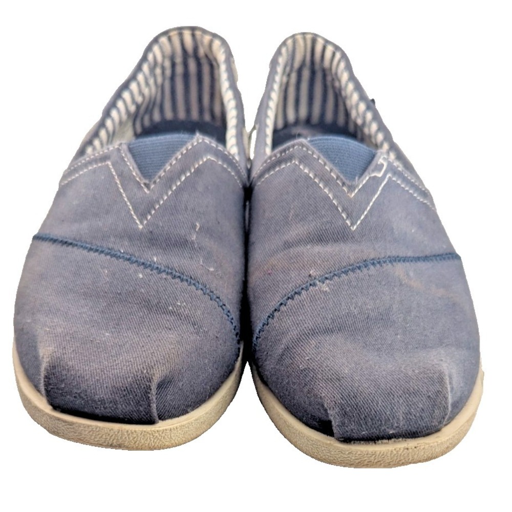 Bobs Women's Navy Blue Athletic Wrap Slip On Boat Flat Shoe Size 9 draw string
